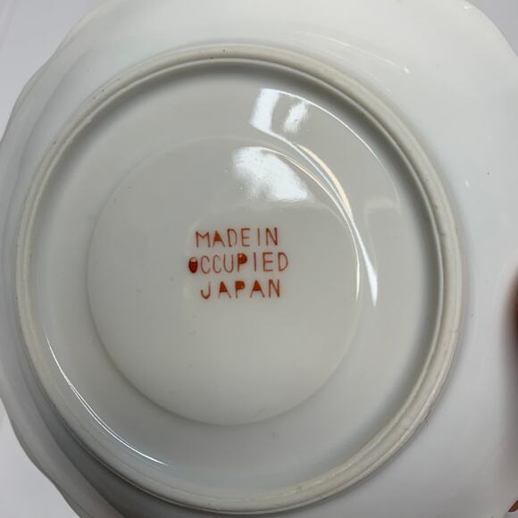 Demitasse Vintage Tea Cup Set Made in Occupied Japan Pink Roses Gold Trimmed - Picture 10 of 10